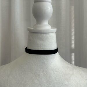 Sleek Black Velvet Choker Necklace